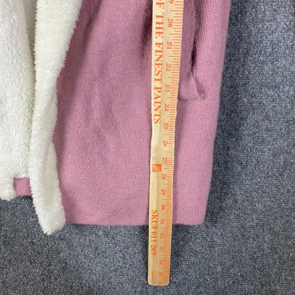 Twine and String Cardigan Women's Small Knit Pink Acrylic Blend Hooded S - Picture 6 of 8